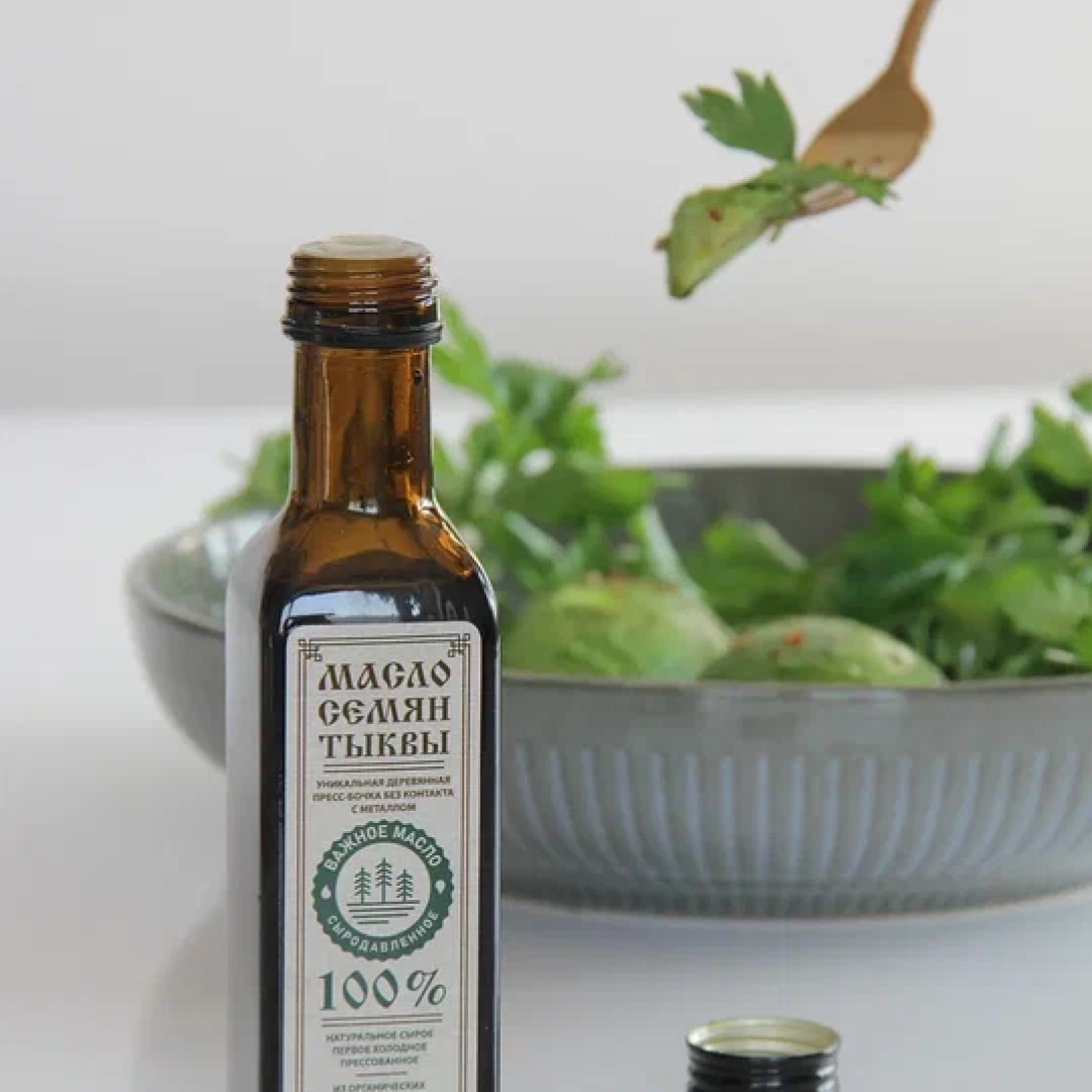 Масло семян тыквы, 250 мл — Важное масло — сыродавленное масло ручной работы Масло семян тыквы, 250 мл