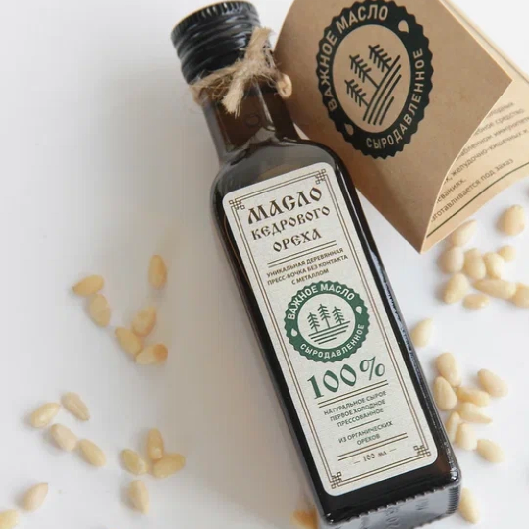 Масло кедрового ореха, 250 мл — Важное масло — сыродавленное масло ручной работы Масло кедрового ореха, 250 мл