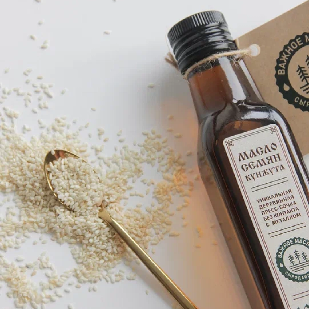 Масло семян кунжута, 250 мл — Важное масло — сыродавленное масло ручной работы Масло семян кунжута, 250 мл