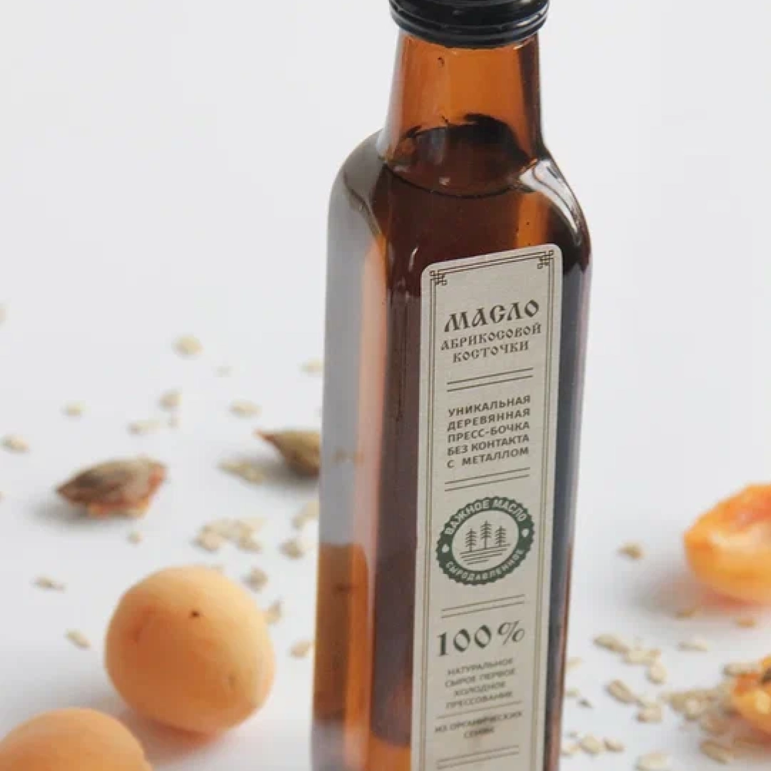 Масло абрикосовой косточки, 250 мл — Важное масло — сыродавленное масло ручной работы Масло абрикосовой косточки, 250 мл