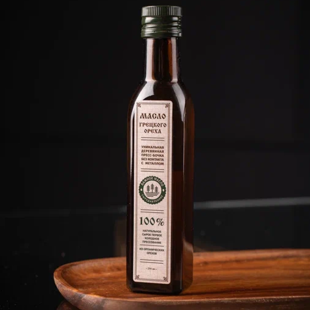 Масло грецкого ореха, 250 мл — Важное масло — сыродавленное масло ручной работы Масло грецкого ореха, 250 мл